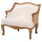 Bali & Pari Sylvestra Traditional Beige Fabric and Honey Oak Finished Wood Low Seat Accent Chair 238-13387-ZORO - alternate 1
